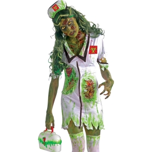 Zombie Nurse Costume Green - Womens Halloween Costumes